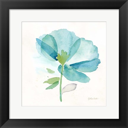 Framed Blue Poppy Field Single III Print