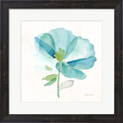 Framed Blue Poppy Field Single III Print