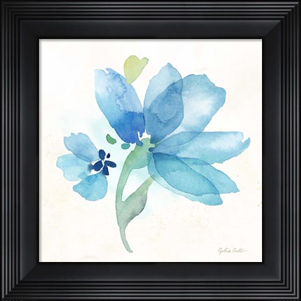 Framed Blue Poppy Field Single IV Print
