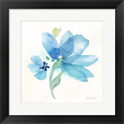 Framed Blue Poppy Field Single IV Print