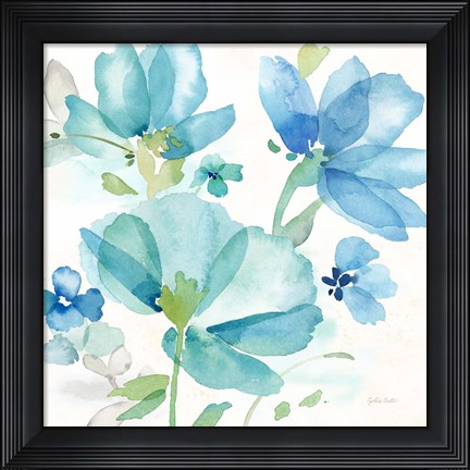 Framed Blue Poppy Field I Print