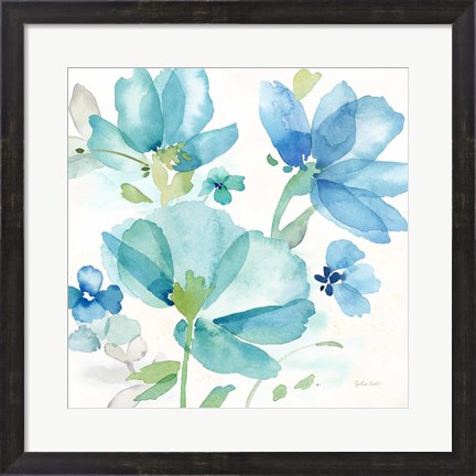 Framed Blue Poppy Field I Print