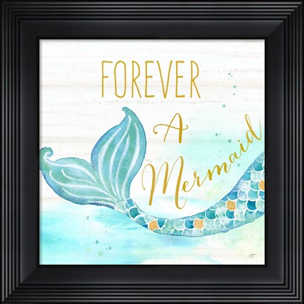 Framed Mermaid Tale I Print
