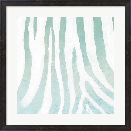 Framed Soft Animal Prints Blue Zebra Print