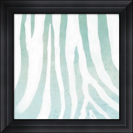 Framed Soft Animal Prints Blue Zebra Print