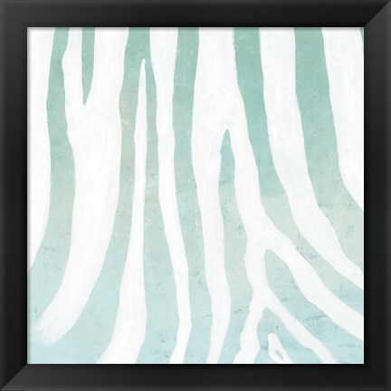 Framed Soft Animal Prints Blue Zebra Print