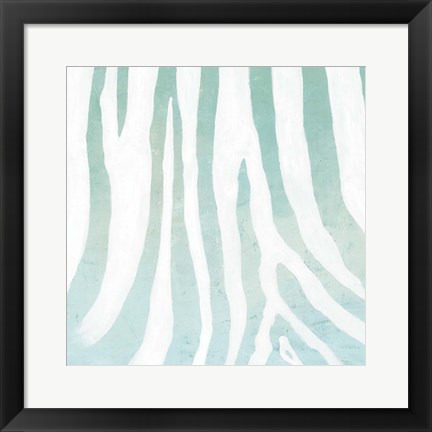 Framed Soft Animal Prints Blue Zebra Print