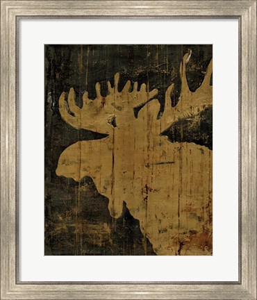 Framed Rustic Lodge Animals Moose Print