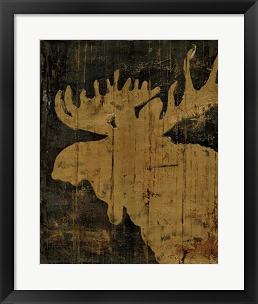 Framed Rustic Lodge Animals Moose Print