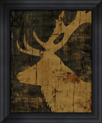 Framed Rustic Lodge Animals Deer Print