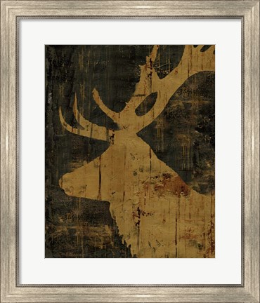 Framed Rustic Lodge Animals Deer Print