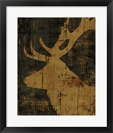 Framed Rustic Lodge Animals Deer Print