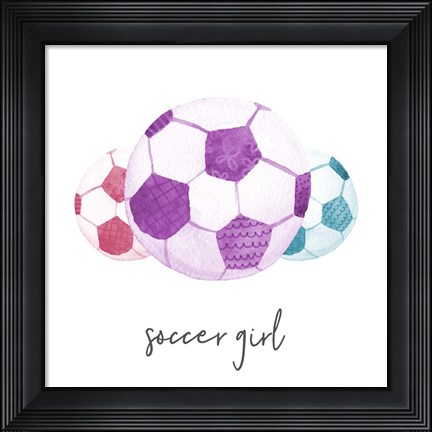 Framed Sports Girl Soccer Print