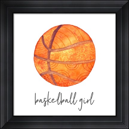 Framed Sports Girl Basketball Print