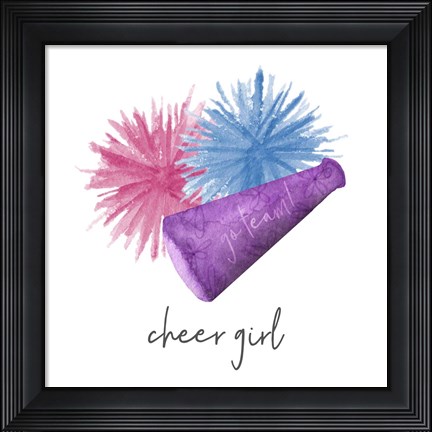 Framed Sports Girl Cheer Print