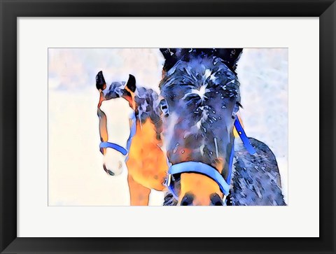 Framed Snow Horses Print