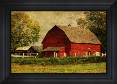 Framed Red Barn Print