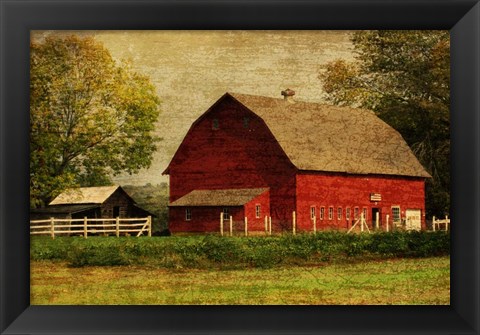 Framed Red Barn Print