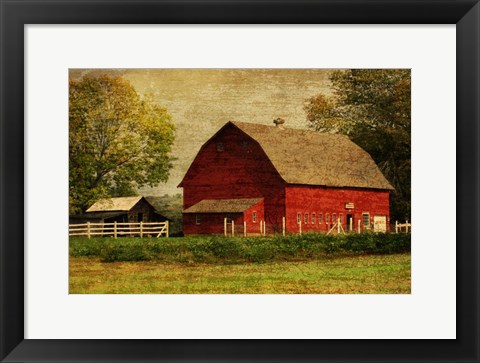 Framed Red Barn Print