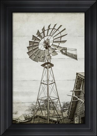 Framed Windmill Waterpump Print