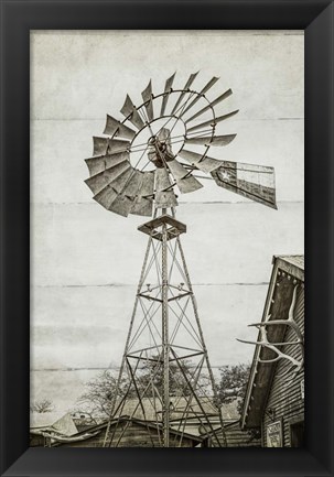 Framed Windmill Waterpump Print
