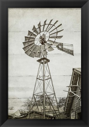 Framed Windmill Waterpump Print