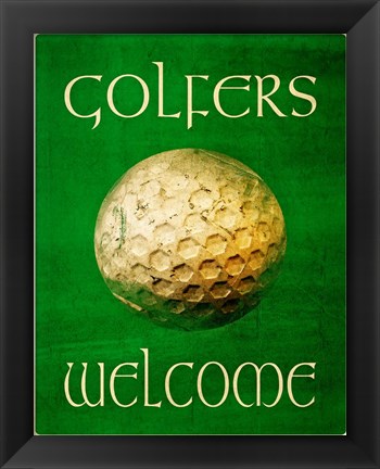 Framed Golfers Welcome Print