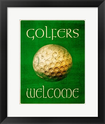 Framed Golfers Welcome Print