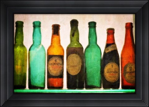 Framed Vintage Guiness Bottles Print