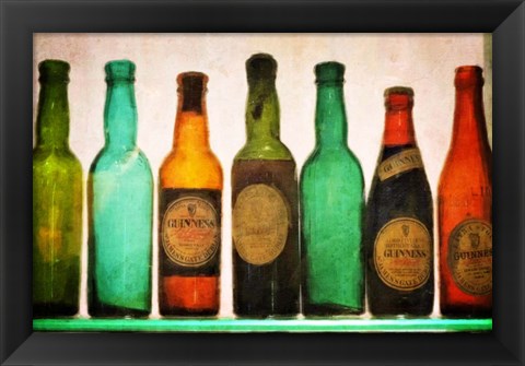 Framed Vintage Guiness Bottles Print