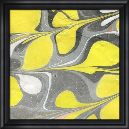 Framed Yellow and Gray Marble I Print