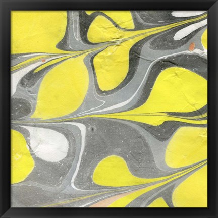 Framed Yellow and Gray Marble I Print