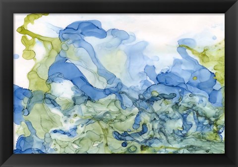 Framed Ocean Influence Blue/Green Print