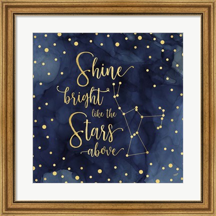 Framed Oh My Stars III Shine Bright Print