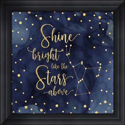 Framed Oh My Stars III Shine Bright Print