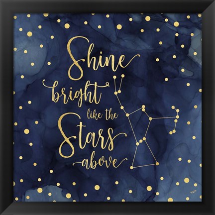 Framed Oh My Stars III Shine Bright Print