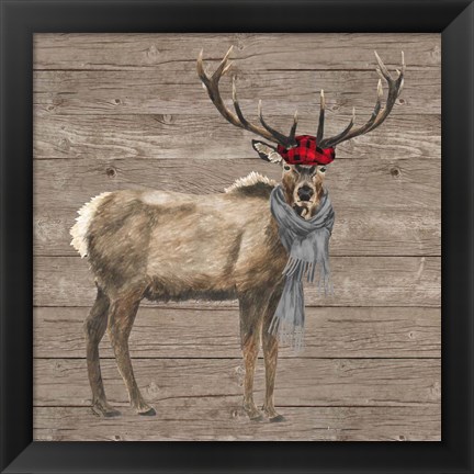 Framed Warm in the Wilderness Deer Print