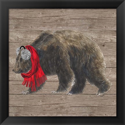 Framed Warm in the Wilderness Bear Print