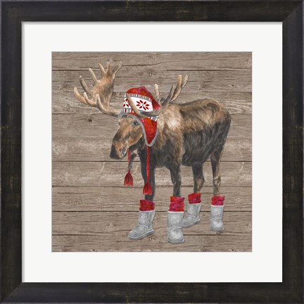 Framed Warm in the Wilderness Moose Print