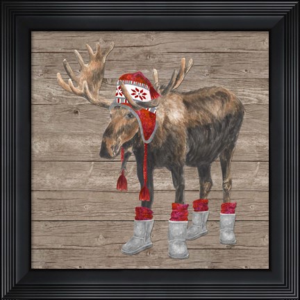 Framed Warm in the Wilderness Moose Print
