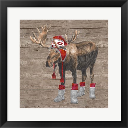 Framed Warm in the Wilderness Moose Print