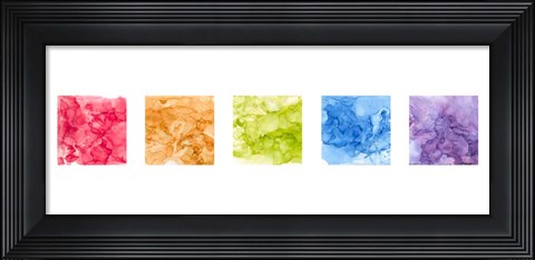 Framed Bright Mineral Abstracts Panel 5 across Print