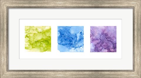 Framed Bright Mineral Abstracts Panel I 3 across Print
