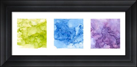 Framed Bright Mineral Abstracts Panel I 3 across Print
