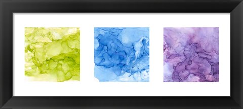 Framed Bright Mineral Abstracts Panel I 3 across Print