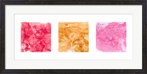 Framed Bright Mineral Abstracts Panel II 3 across Print