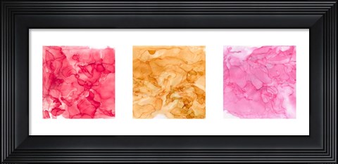 Framed Bright Mineral Abstracts Panel II 3 across Print