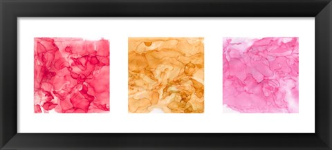 Framed Bright Mineral Abstracts Panel II 3 across Print