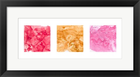 Framed Bright Mineral Abstracts Panel II 3 across Print