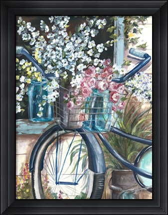 Framed Vintage Bike and Mason Jar Print